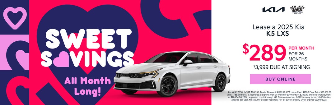 LEASE A 2025 KIA K5 LXS FOR $289 PER MONTH